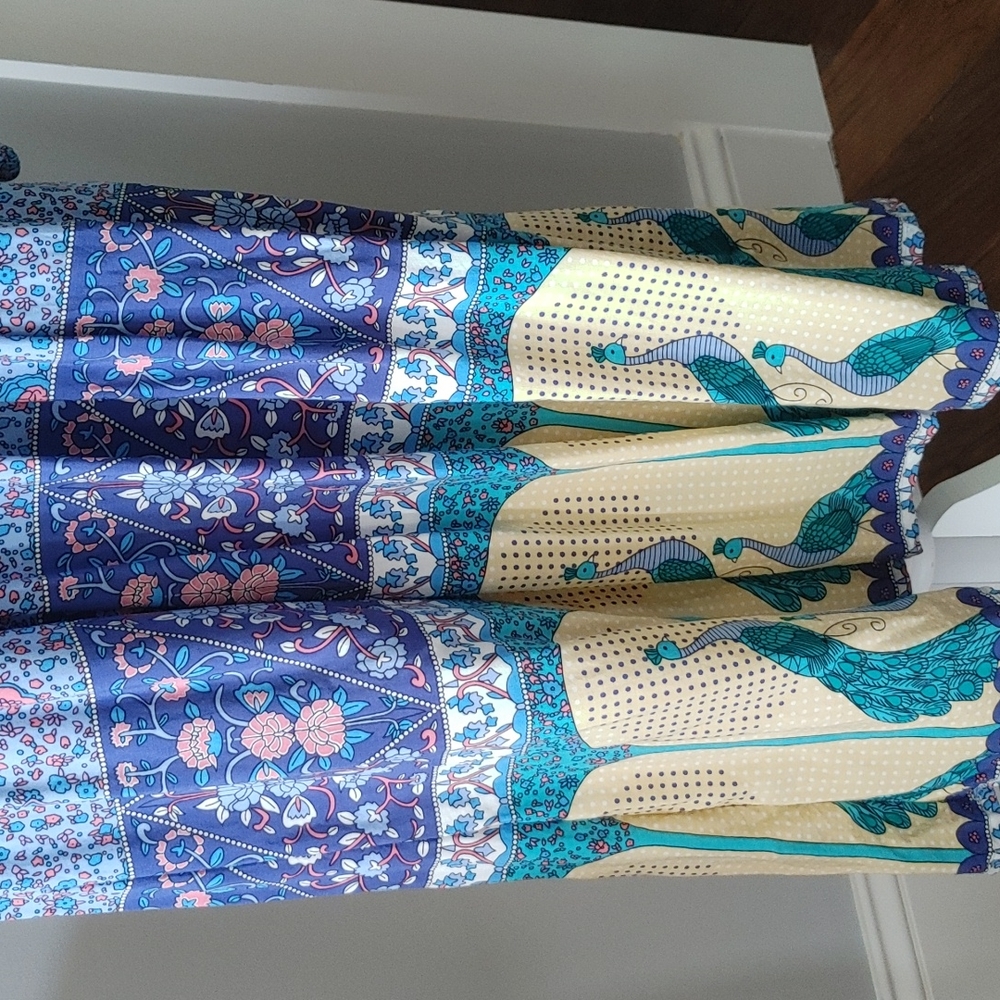 R. Vivimos Floral/Peacock Midi Dress - Picture 4 of 5